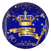 Marine Blau Krone Kreis Baby Dusche Hintergrund Für Junge
